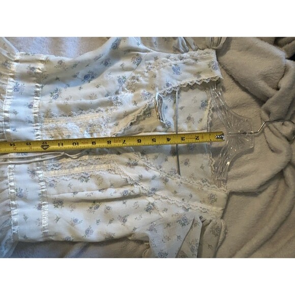 Vintage 70s Gunne Sax Cotton Cottagecore Maxi Floral Dress S Prairie Milkmaid - Picture 10 of 16